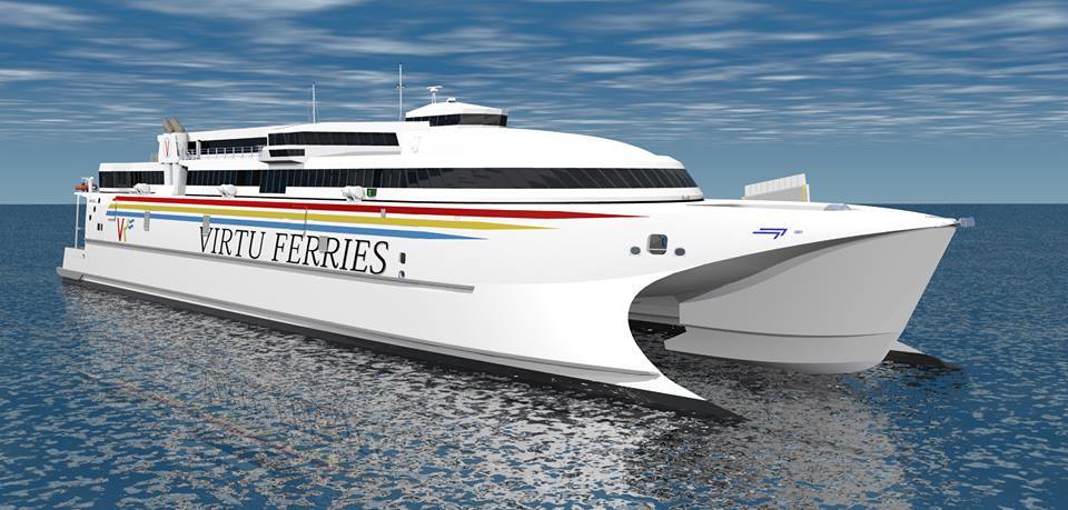 Immagine del nuovo catamarano Giovanni Paolo II della Virtu Ferries